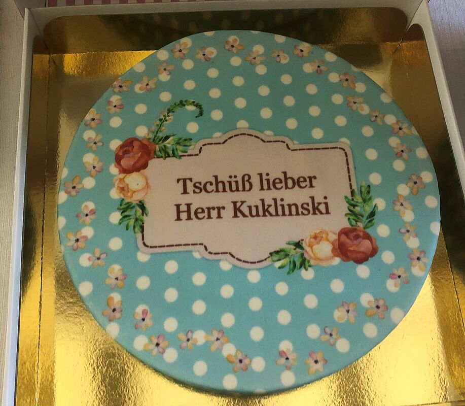 Abschiedskuchen für Herrn Kuklinski bei Knoop